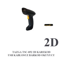 TAZGA TSC-852 2D KAREKOD USB KABLOSUZ BARKOD OKUYUCU 